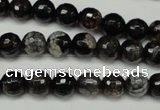 CAG5693 15 inches 8mm faceted round fire crackle agate beads