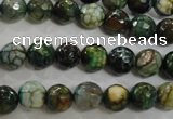 CAG5695 15 inches 8mm faceted round fire crackle agate beads