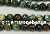 CAG5696 15 inches 8mm faceted round fire crackle agate beads