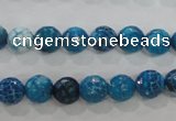 CAG5697 15 inches 8mm faceted round fire crackle agate beads