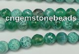 CAG5698 15 inches 8mm faceted round fire crackle agate beads