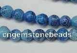 CAG5703 15 inches 8mm faceted round fire crackle agate beads