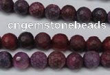 CAG5704 15 inches 8mm faceted round fire crackle agate beads