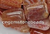 CAG571 15.5 inches 30*40mm rectangle natural fire agate beads