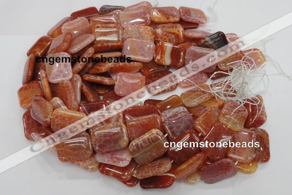 CAG571 15.5 inches 30*40mm rectangle natural fire agate beads