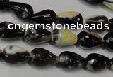 CAG5712 15 inches 8*12mm faceted teardrop fire crackle agate beads