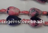 CAG5715 15 inches 10*14mm faceted teardrop fire crackle agate beads