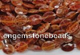 CAG572 15.5 inches 8*10mm faceted oval natural fire agate beads