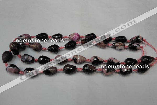 CAG5721 15 inches 12*16mm faceted teardrop fire crackle agate beads