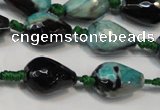 CAG5722 15 inches 12*16mm faceted teardrop fire crackle agate beads