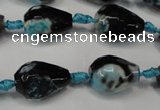 CAG5723 15 inches 12*16mm faceted teardrop fire crackle agate beads