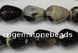 CAG5724 15 inches 12*16mm faceted teardrop fire crackle agate beads