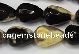 CAG5728 15 inches 13*18mm faceted teardrop fire crackle agate beads