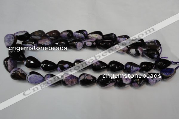 CAG5729 15 inches 13*18mm faceted teardrop fire crackle agate beads