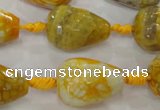 CAG5733 15 inches 15*20mm faceted teardrop fire crackle agate beads