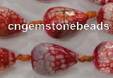 CAG5734 15 inches 15*20mm faceted teardrop fire crackle agate beads