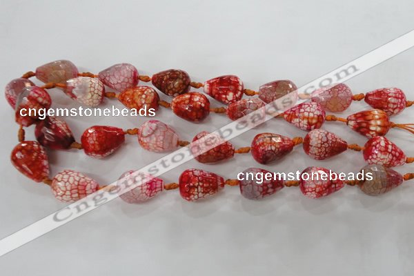 CAG5734 15 inches 15*20mm faceted teardrop fire crackle agate beads