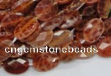 CAG574 15.5 inches 12*16mm faceted oval natural fire agate beads