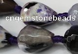 CAG5743 15 inches 15*20mm faceted teardrop fire crackle agate beads