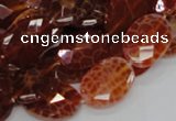 CAG576 15.5 inches 18*25mm faceted oval natural fire agate beads