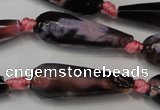 CAG5761 15 inches 10*30mm faceted teardrop fire crackle agate beads