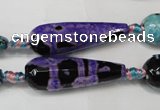 CAG5762 15 inches 10*30mm faceted teardrop fire crackle agate beads