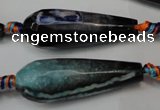 CAG5764 15 inches 12*35mm faceted teardrop fire crackle agate beads