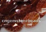 CAG577 15.5 inches 22*30mm faceted oval natural fire agate beads