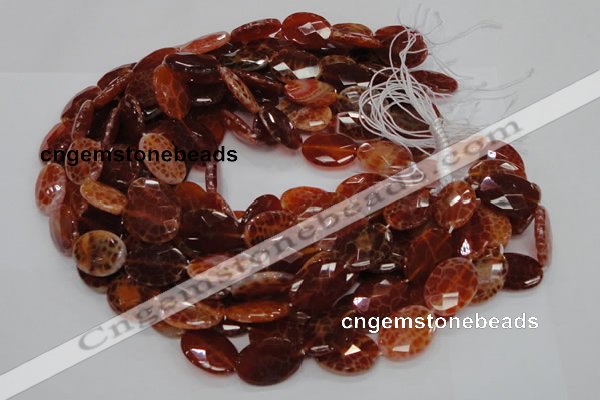 CAG577 15.5 inches 22*30mm faceted oval natural fire agate beads