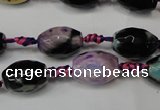 CAG5775 15 inches 10*14mm faceted rice fire crackle agate beads