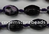 CAG5782 15 inches 12*16mm faceted rice fire crackle agate beads