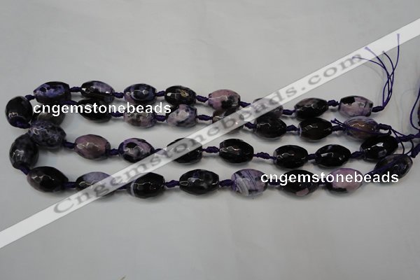 CAG5782 15 inches 12*16mm faceted rice fire crackle agate beads