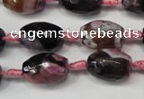 CAG5783 15 inches 12*16mm faceted rice fire crackle agate beads