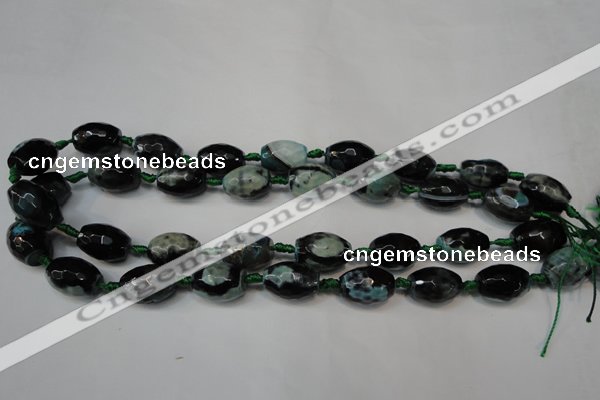 CAG5784 15 inches 12*16mm faceted rice fire crackle agate beads