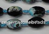 CAG5785 15 inches 12*16mm faceted rice fire crackle agate beads