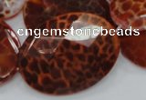 CAG579 15.5 inches 40*50mm faceted oval natural fire agate beads