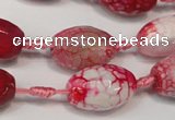 CAG5791 15 inches 13*18mm faceted rice fire crackle agate beads