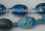 CAG5792 15 inches 13*18mm faceted rice fire crackle agate beads