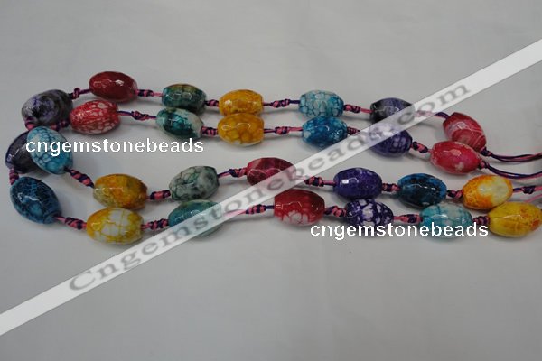 CAG5794 15 inches 13*18mm faceted rice fire crackle agate beads