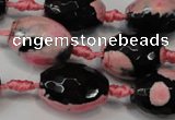 CAG5798 15 inches 15*20mm faceted rice fire crackle agate beads