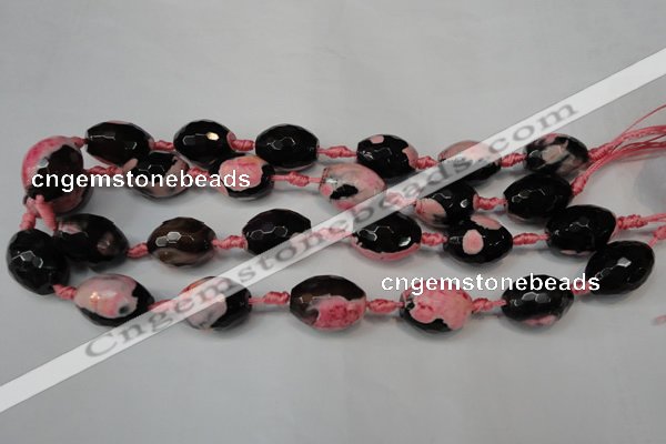 CAG5798 15 inches 15*20mm faceted rice fire crackle agate beads