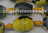 CAG5800 15 inches 15*20mm faceted rice fire crackle agate beads