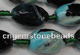 CAG5801 15 inches 15*20mm faceted rice fire crackle agate beads