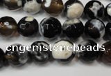 CAG5807 15 inches 10mm faceted round fire crackle agate beads