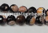 CAG5808 15 inches 10mm faceted round fire crackle agate beads