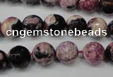 CAG5809 15 inches 10mm faceted round fire crackle agate beads