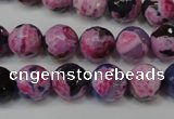 CAG5810 15 inches 10mm faceted round fire crackle agate beads