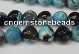 CAG5812 15 inches 10mm faceted round fire crackle agate beads