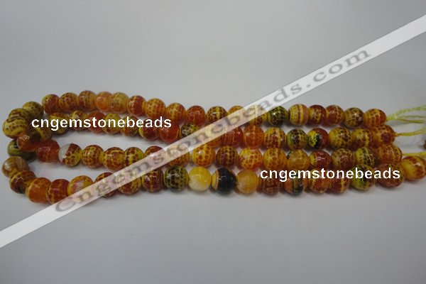 CAG5817 15 inches 10mm faceted round fire crackle agate beads