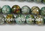 CAG5833 15 inches 12mm faceted round fire crackle agate beads